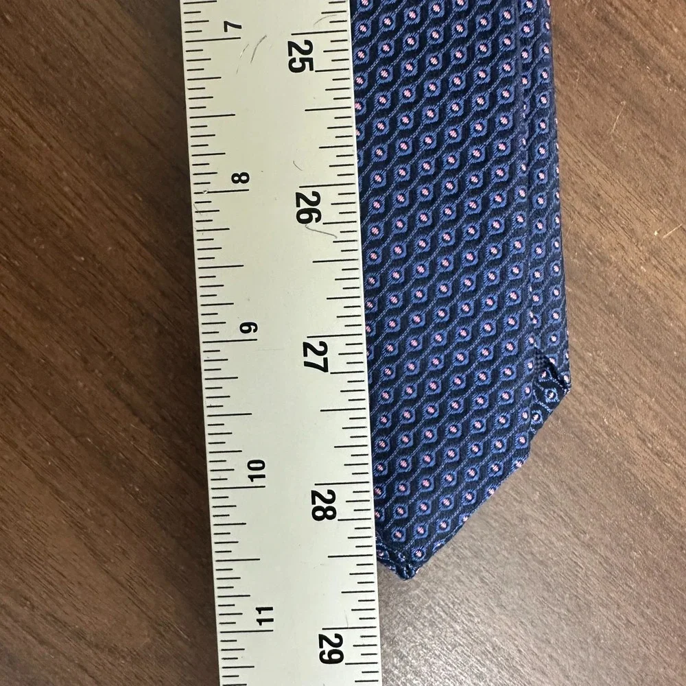 Charles Tyrwhitt Classic Slim Necktie Royal Blue Pink Geometric Sets Silk Mens